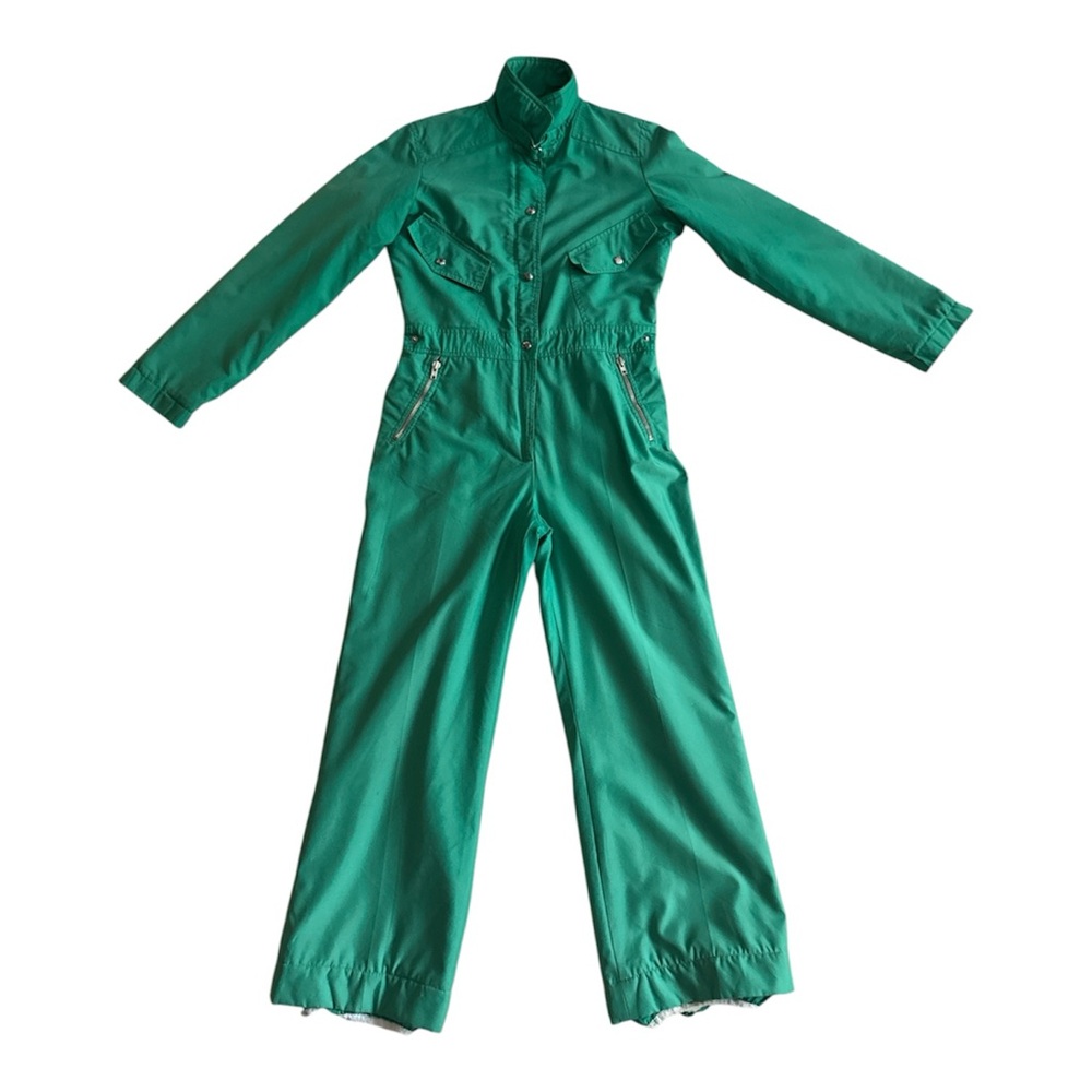 Vintage (90's) Skimer women adult ski suit one pieces green made in Paris
